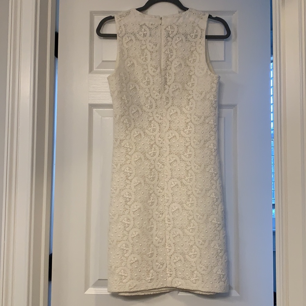 Chloe lace stitch pattern dress in ivory